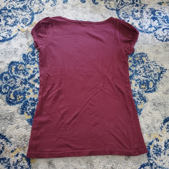 Juicy Couture Script Crown Logo Baby Tee Burgandy - Picture 2 of 5